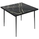 image 1 of Outsunny Outdoor Dining Table for 4 with Marble Effect Tempered Glass Top White