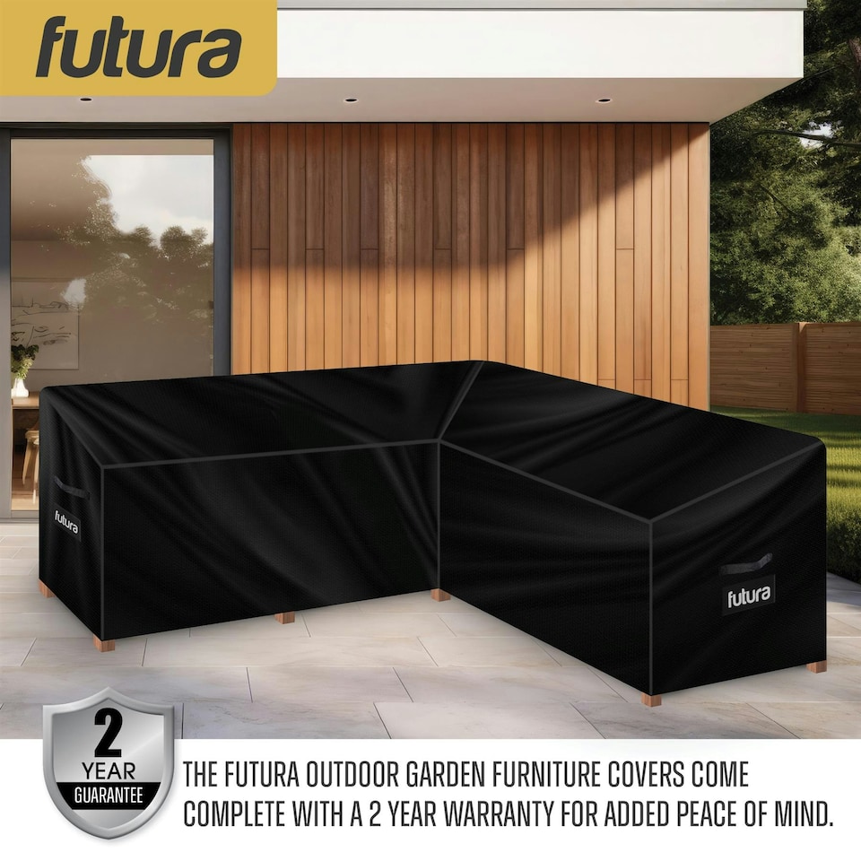 image 1 of Futura V Shape 215x215x80cm Waterproof Garden Furniture Cover 600D Black