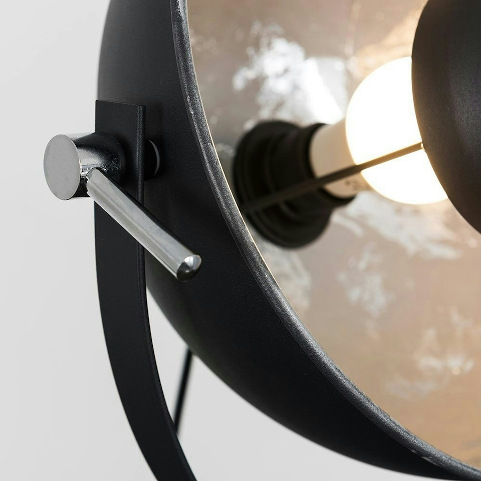 image 1 of ValueLights Morpho Gloss Black Floor Lamp and LED Bulb