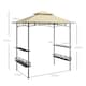 image 5 of Outsunny 8 x 5 Grill Gazebo Canopy, Double Tiered Outdoor BBQ Gazebo Shelter with 2 Side Shelves, Storage Baskets, Hook for Garden, Patio, Barbecue, Picnic, Beige