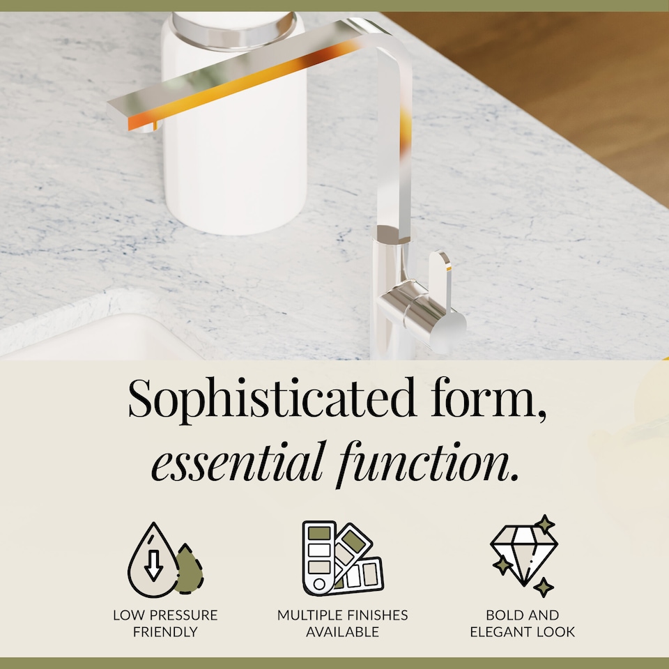 image 1 of Chara Kitchen Sink Mono Mixer Tap - Chrome Single Lever Handle | Silver | Chrome | 1