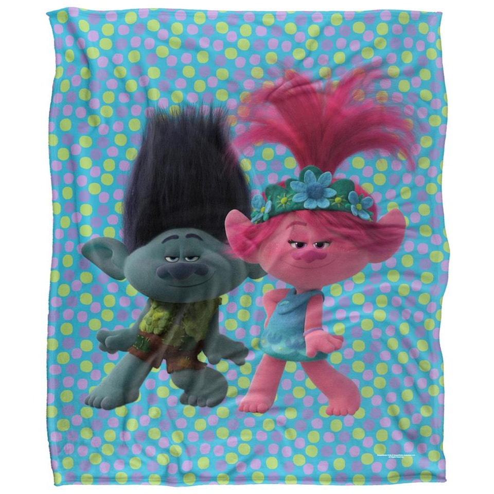 image 1 of Trolls Silky Group Soft Touch Blanket | Multi | Multicoloured | One Size | 1