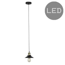 ValueLights Colonial Matte Black Ceiling Light and E27 Pear LED 4W Warm White 2700K Bulb