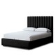 image 1 of Evangeline Divan Bed with Upholstered Headboard - Black - King / 5ft