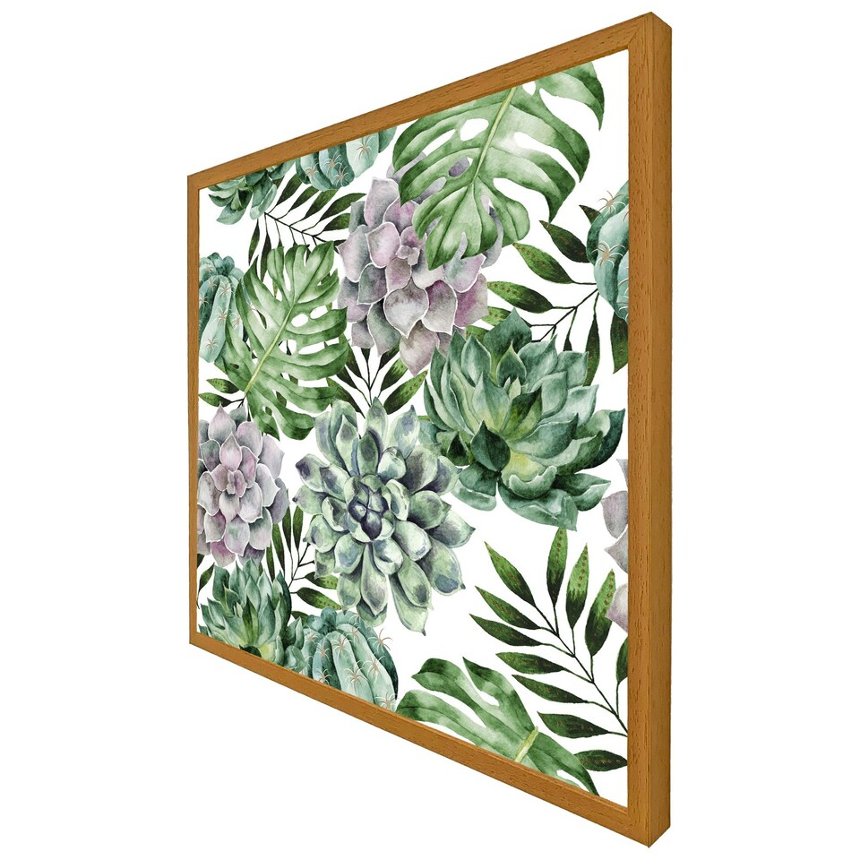 image 1 of Watercolour botanical leaves (Picture Frame) White | XL