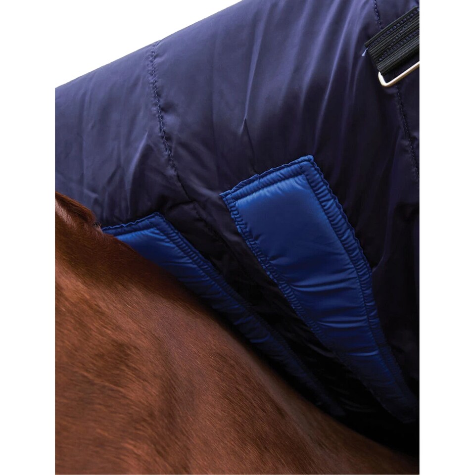 image 1 of Weatherbeeta Comfitec Plus Dynamic Detachable Neck Horse Turnout Rug | Blue | Navy/Forest Green | 6Ft | 1