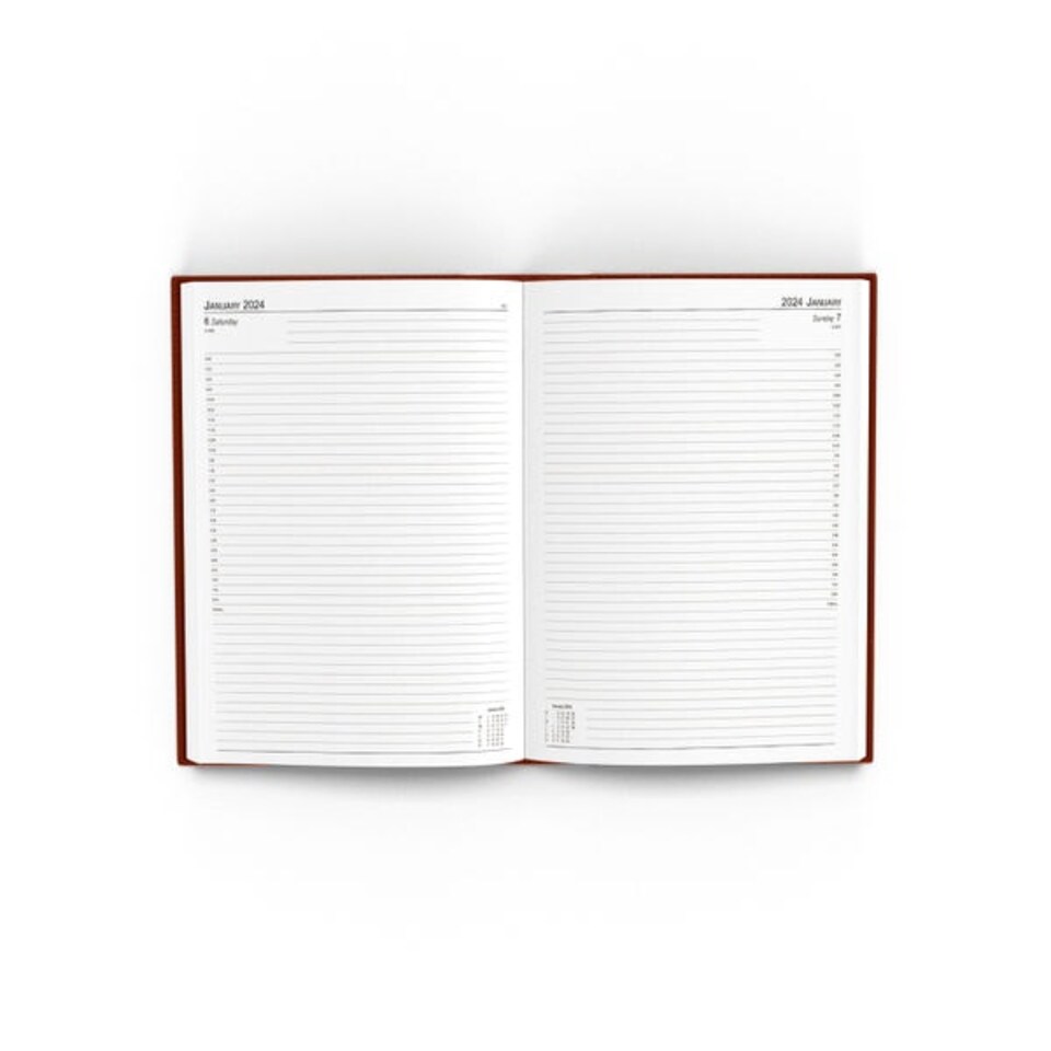 image 1 of 2024 A4 Day Per Page Burgundy Appointments Diary