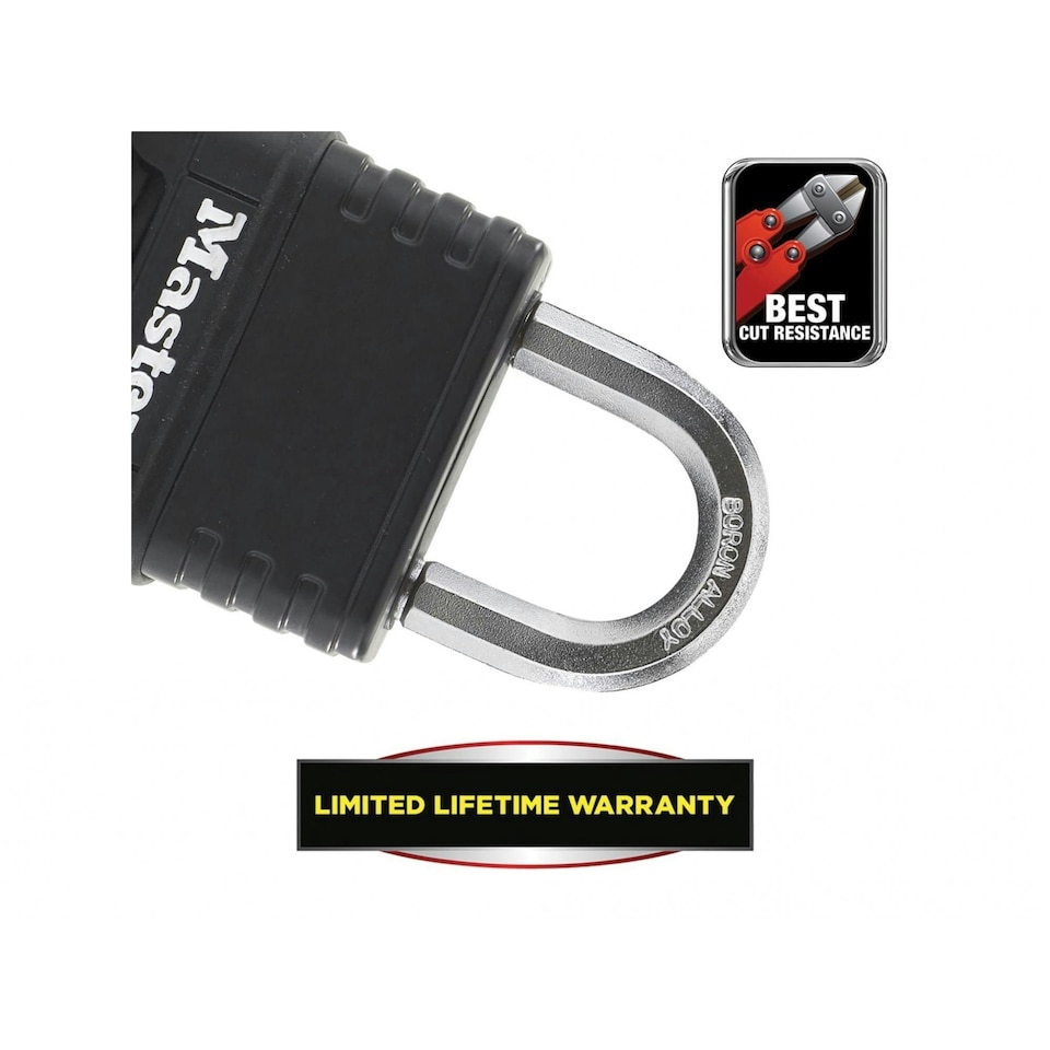 image 1 of Master Lock Excell 4-digit Black Finish Combination 50mm Padlock - Multi Colour - One Size