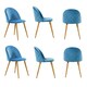image 9 of Set of 6 Lucia Ergonomic Velvet Dining Chairs with Wooden Legs, Modern Upholstered Accent Chair Red | Rose