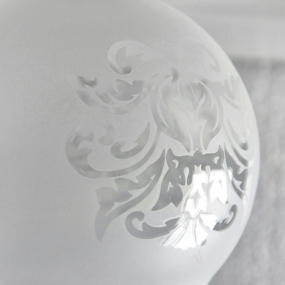 image 1 of ValueLights 3 Pack Decoratively Etched Pattern Frosted White Glass Replacement Shades