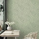 image 4 of Belgravia Florence Leaf Wallpaper - Green - One Size Green