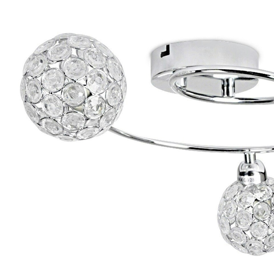 image 1 of ValueLights Ducy Chrome Silver Semi-Flush Light and G9 Capsule LED 3W Warm White 3000K Bulb