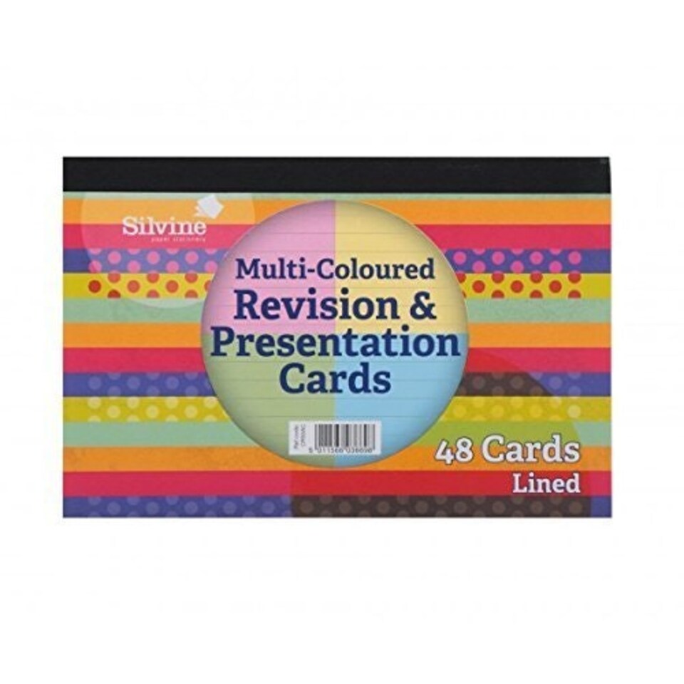 image 1 of Silvine Revision Card Pad of 48 Sheets - Assorted