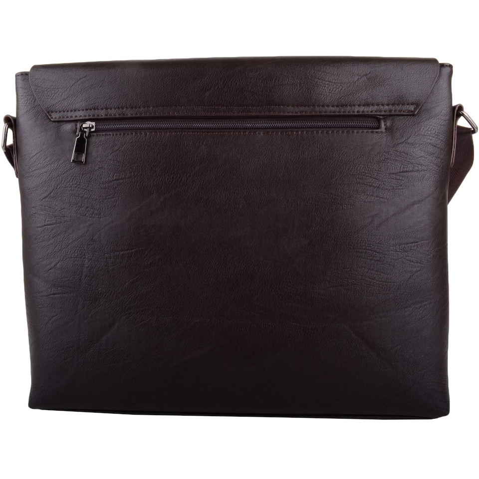 image 1 of Lorenz Mens Soft Genuine Leather Large Professional Work / Travel Messenger Bag | Brown | Brown