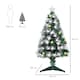 image 5 of HOMCOM 3ft White Light Artificial Christmas Tree w 90 LEDs Star Topper TriBase Full Bodied Seasonal Decoration PreLit Home
