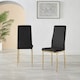 image 2 of Furniturebox 4x Milan Black Gold Hatched Faux Leather Dining Chairs