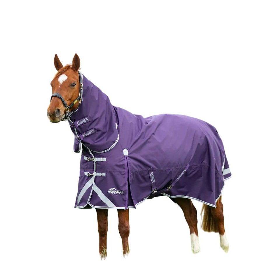 image 1 of Shires Highlander Original 100 Combo Neck Horse Turnout Rug - Plum - 6´ 3"