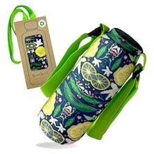 Bottlesoc Bottle Carrier with Shoulder Strap Tropical Flower Green | ONE SIZE