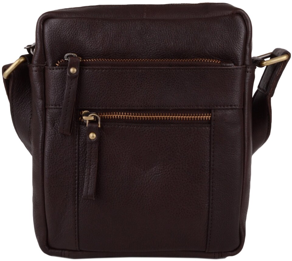 image 1 of London Leathergoods Mens / Womens Premium Soft Leather Handbag / Shoulder / Cross Body Bag | Brown | Dark Brown