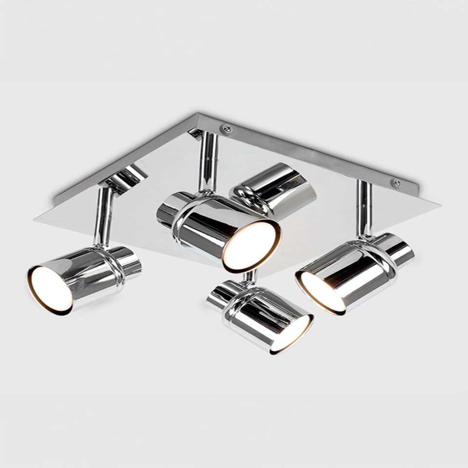 image 1 of ValueLights Benton Chrome IP44 Square Bathroom Ceiling Light | Chrome