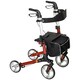 image 1 of HOMCOM Fully Folding Rollator Walker with Seat, Backrest, Bag, Red