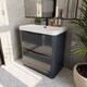 image 4 of Balterley Arch Modern Bathroom Floor Standing 2 Drawer Vanity Unit & Ceramic Basin | Grey | Satin Soft Black