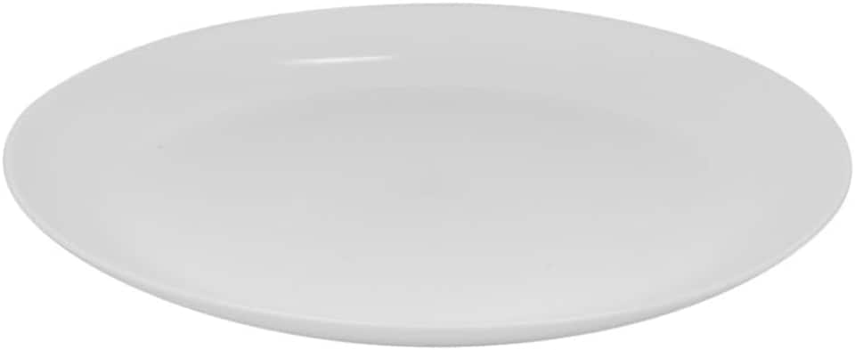 image 1 of White Opal Glass Dinner Set Plates Soup Bowls Dinnerware | White | Luna Dinner - 24 Pcs | 24