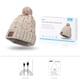 image 7 of Pom Pom Beanie Hat with Rechargeable Bluetooth Wireless Headphones Integrated – Audio, Volume, Call Buttons - Built-In Mic for Hands Free Calls - August EPA30G | Cream | 1