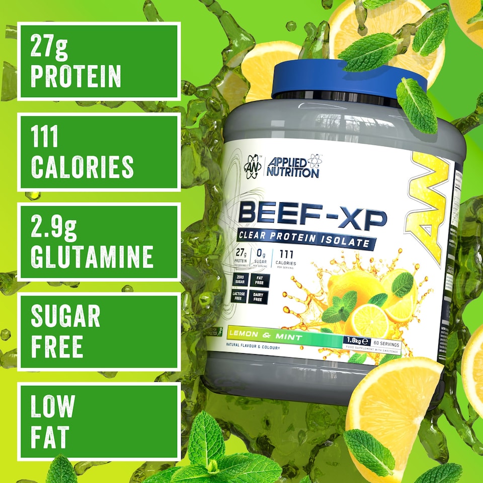 image 1 of Applied Nutrition Beef-XP Clear Protein Isolate Powder - Lemon & Mint - 60 Servings
