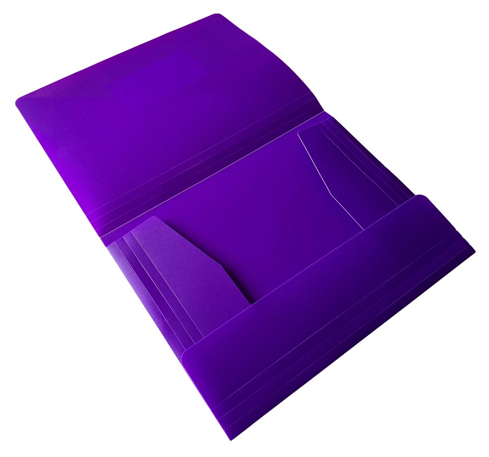 image 1 of Janrax A4 Purple 3 Flap Folder with Elasticated Closure
