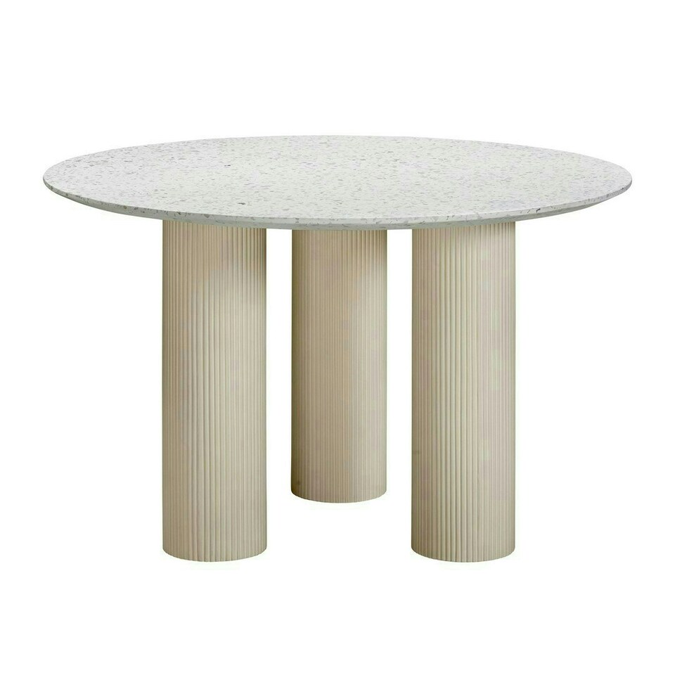 image 1 of Parcino Indoor / Outdoor Dining Table - Concrete - L119.4 x W119.4 x H76.2 cm - Terrazzo Cream