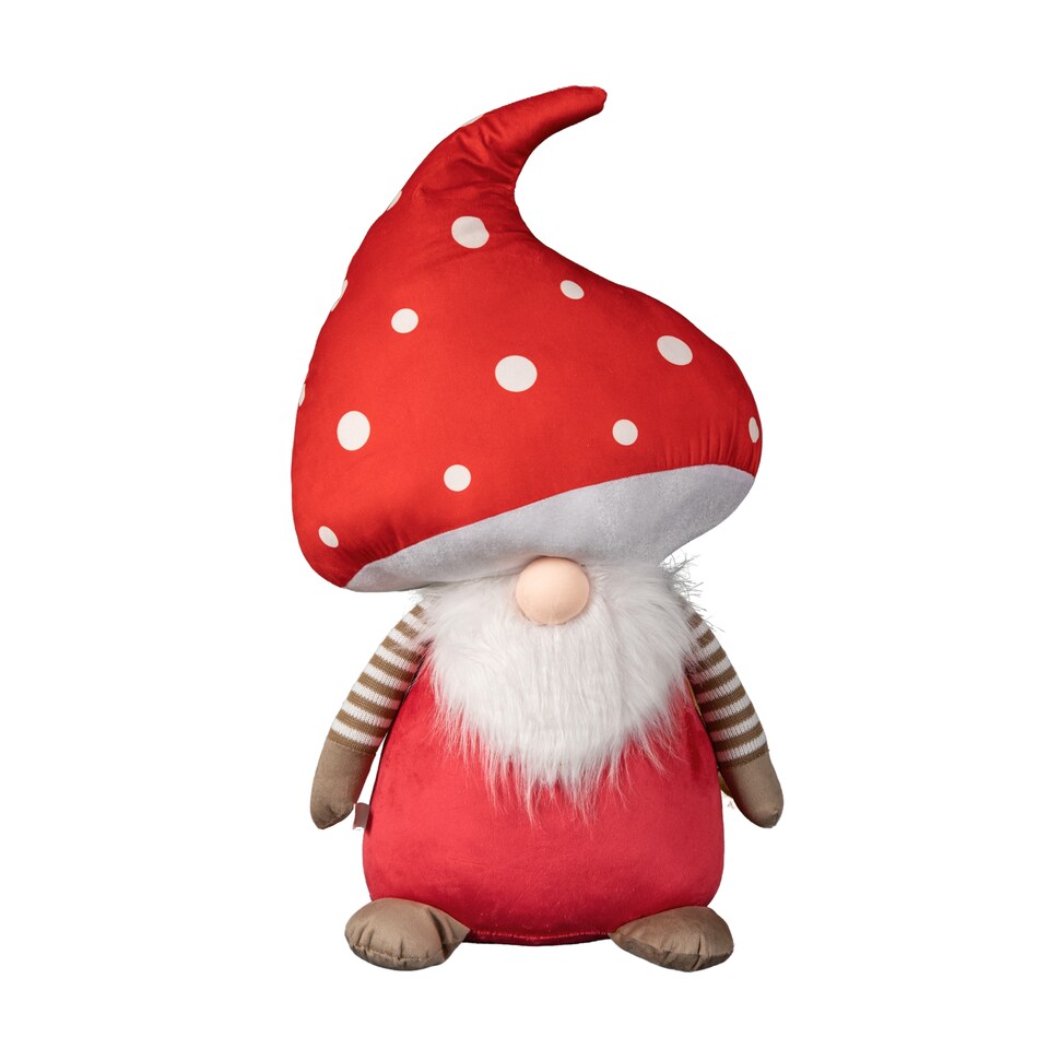 image 1 of 60cm Red Soft Festive Funghi Trumpet Christmas Mushroom Gonk Decoration