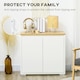 image 6 of HOMCOM Sideboard Living Room Cabinet with Double Door Cabinet Adjustable Shelf White | Natural