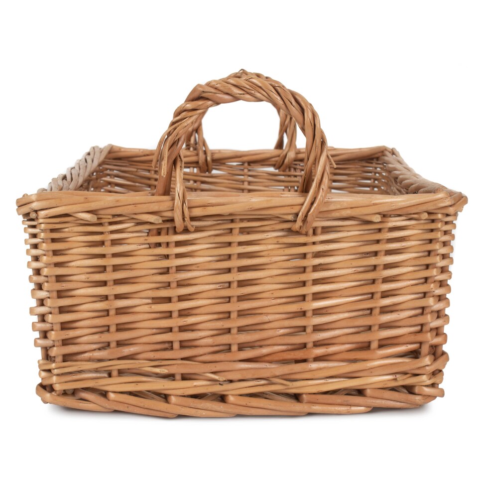 image 1 of Medium Wicker Rectangular Display Basket | Brown | Brown | Medium