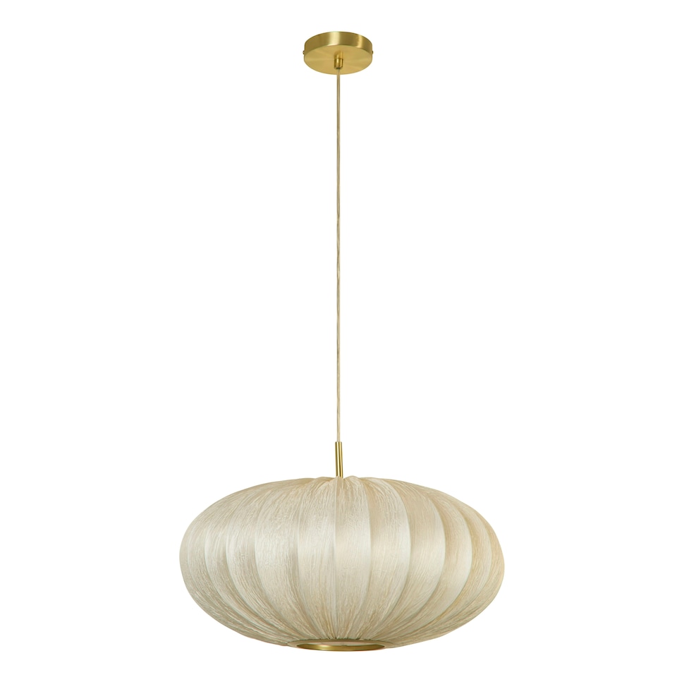 image 1 of Pleated Fabric Pendant - Ivory | White