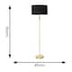 image 2 of ValueLights Maggie Gold Metal Candlestick Floor Lamp with Black and Metallic Gold Lamp Shade and LED Bub