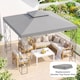 image 7 of Outsunny 3(m) 2 Tier Garden Gazebo Top Cover Replacement Canopy Roof Light Grey | Grey