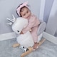 image 9 of HOMCOM Kids Rocking Horse, Children Plush Ride On Swan Animal Rocker with Sound, Wood Base Seat, Safety Belt, Baby Toy Rocker for Toddler 18 - 36 Months, White and Grey