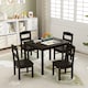 image 4 of COSTWAY Kids Table and 4 Chairs Set for Toddlers Brown