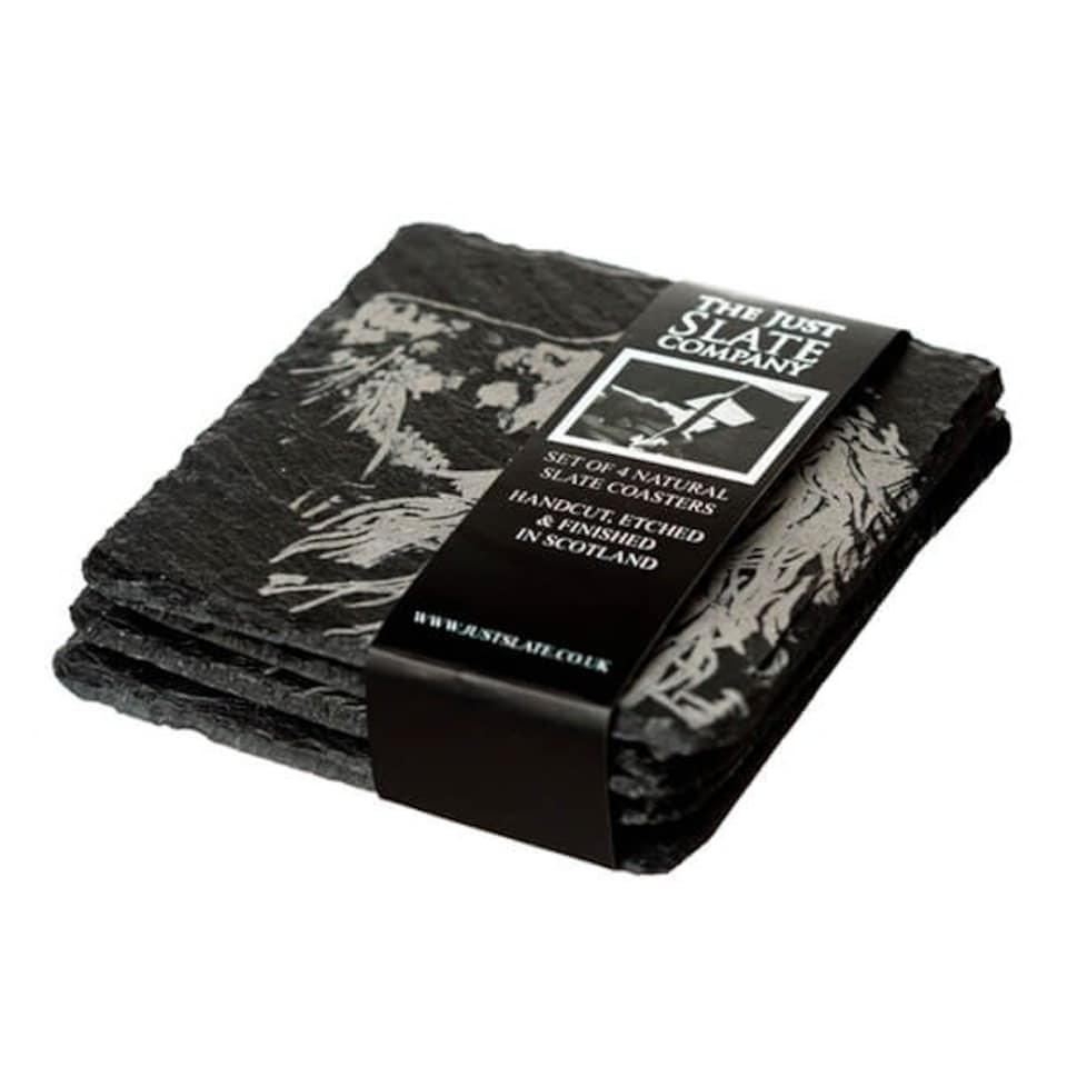 image 1 of The Just Slate Company Set of 4 Spaniel Slate Coasters