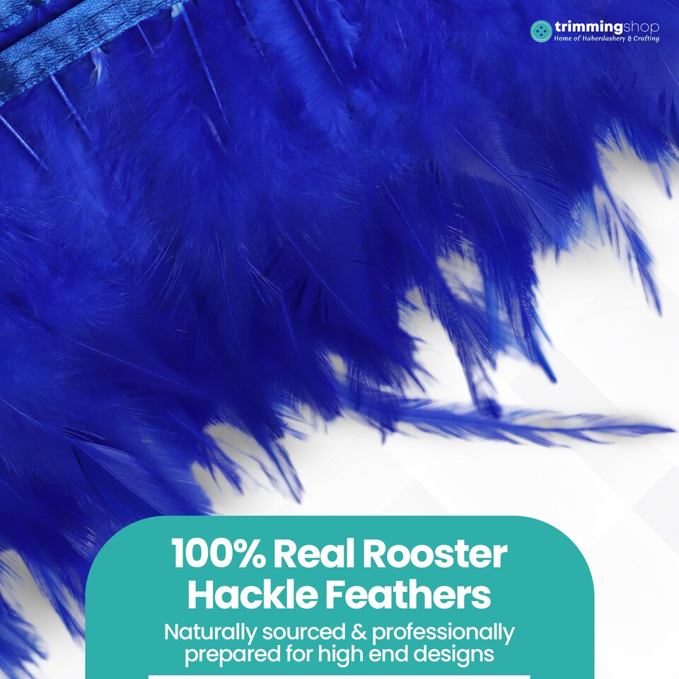 image 1 of Trimming Shop 2M Rooster Hackle Feather Fringe Trim for Creative Projects
