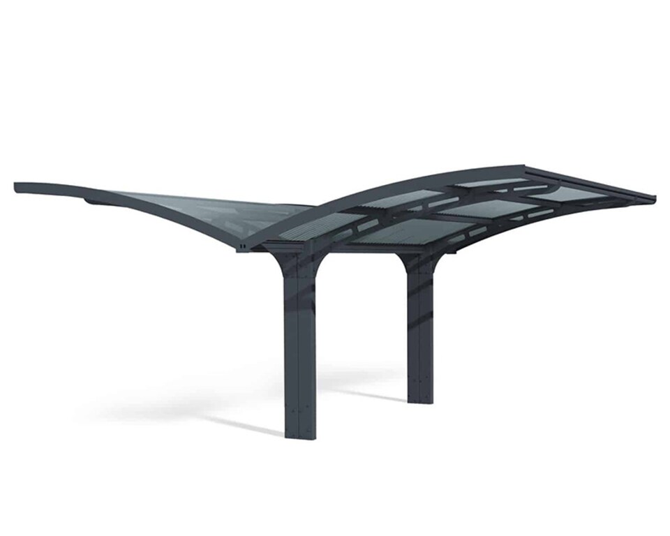 image 1 of Carport Arizona Wave Double Wings and Arch - Polycarbonate - L495 x W578 x H273.5 cm | Grey