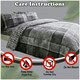 image 3 of VELVETIO Denim Check Printed Duvet Cover Set Reversible Polycotton Beddings Grey | King