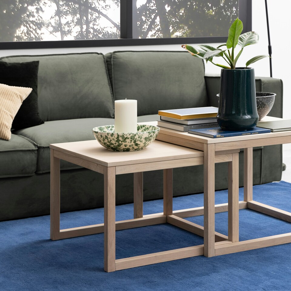 image 1 of Cornus Coffee Table in White Oak Set of 2