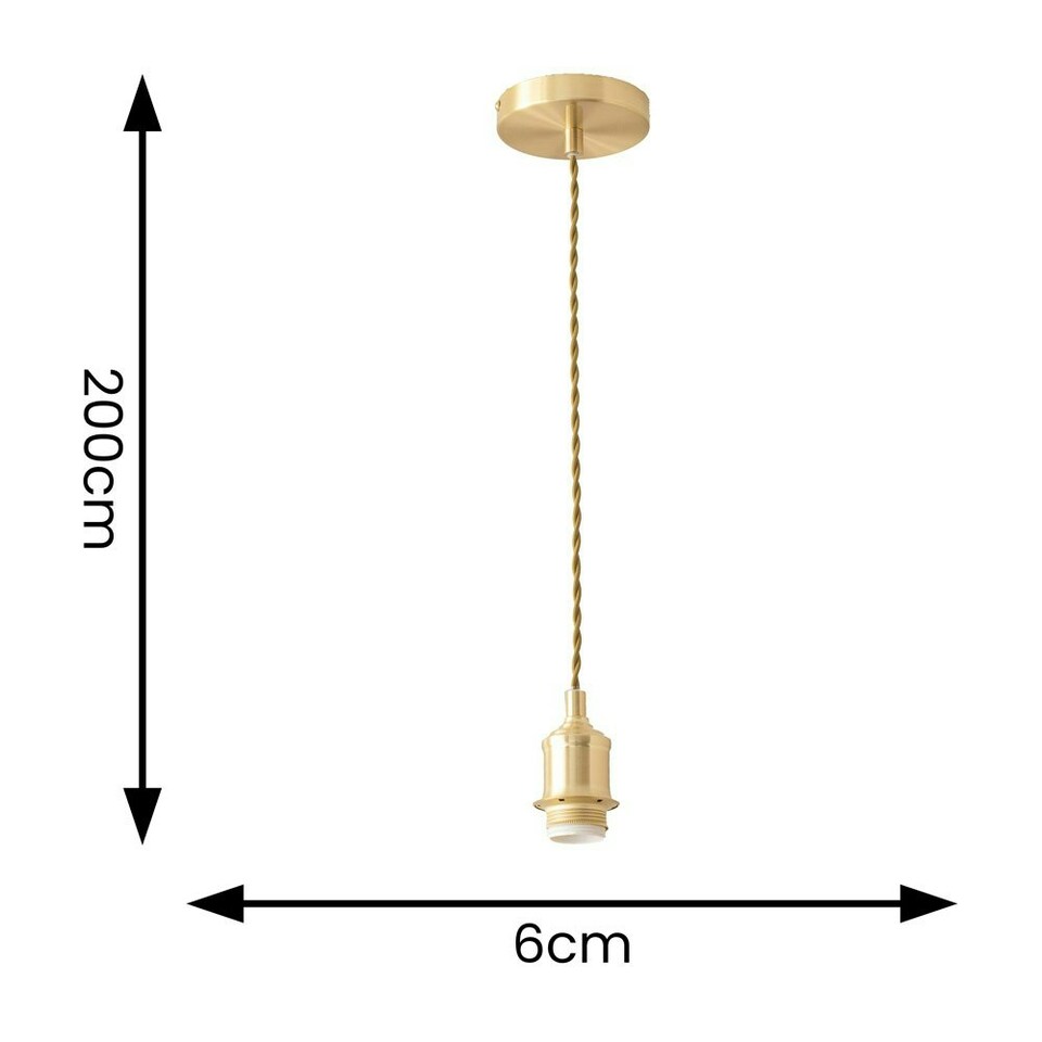 image 1 of ValueLights Shaw Brushed Gold Adjustable Single Pendant Ceiling Light Gold