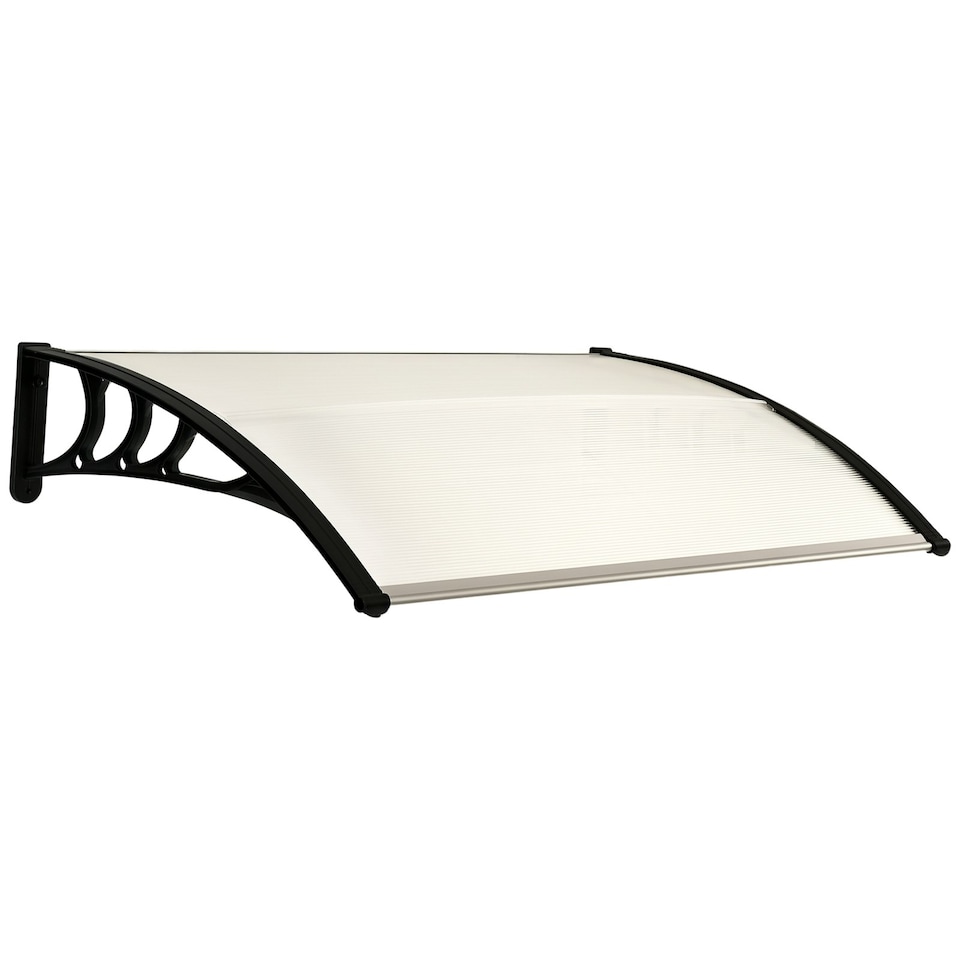 image 1 of Outsunny Outdoor Window Door Canopy Fixed Awning Porch UV Water Cover White White | White