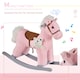 image 6 of HOMCOM Kids Plush Ride-On Rocking Horse Toy Rocker with Plush Toy Realistic Sounds for Child 18-36 Months Pink