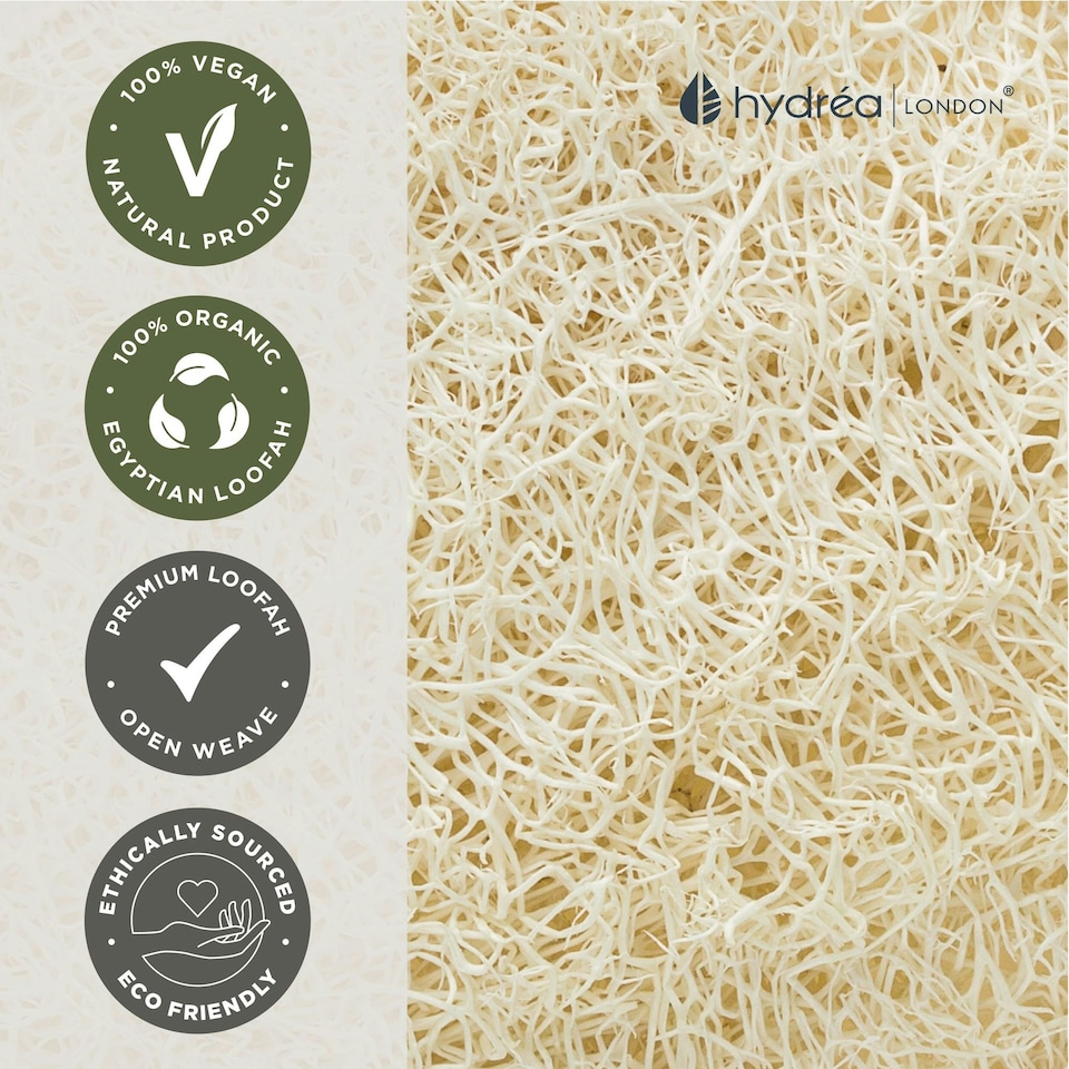 image 1 of Hydréa London Organic Egyptian Loofah Facial Pad - Dual Sided - 2 Pack