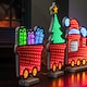 image 4 of 70cm Infinity Christmas Train with 2 Carriages on Wood Base and Multi-Coloured LEDs