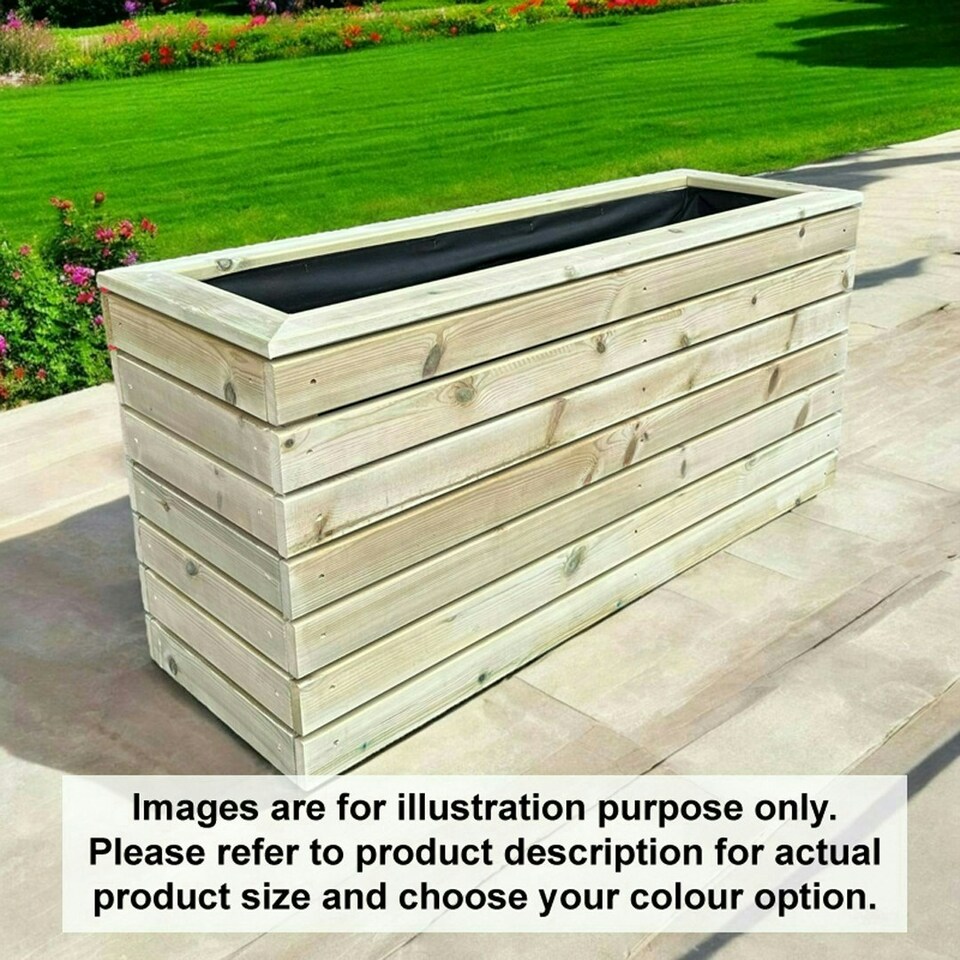 image 1 of London Garden Planter - Pressure Treated Wood - L150 x W40 x H40 cm Brown